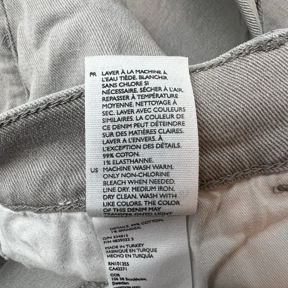 COS Slim Mid Rise Slim Leg Jeans - Light Grey Tagged 30x32